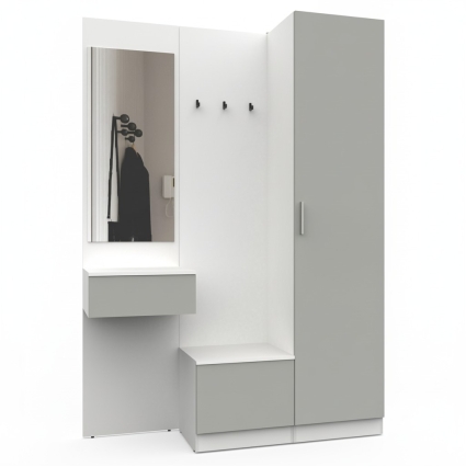 Набор мебели для прихожей "Марсель-105" МР 01-105 В2160 Ш1500 Г420 (ЛДСП Шиншилла серая) Набор мебели для прихожей "Марсель-105" МР 01-105 В2160 Ш1500 Г420 (ЛДСП Шиншилла серая)